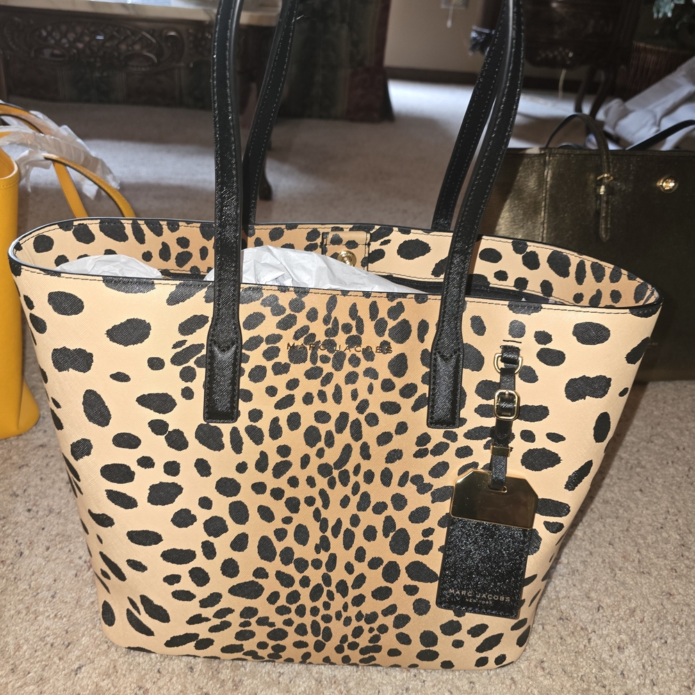 Marc Jacobs Leopard Print Tote with Black Handles